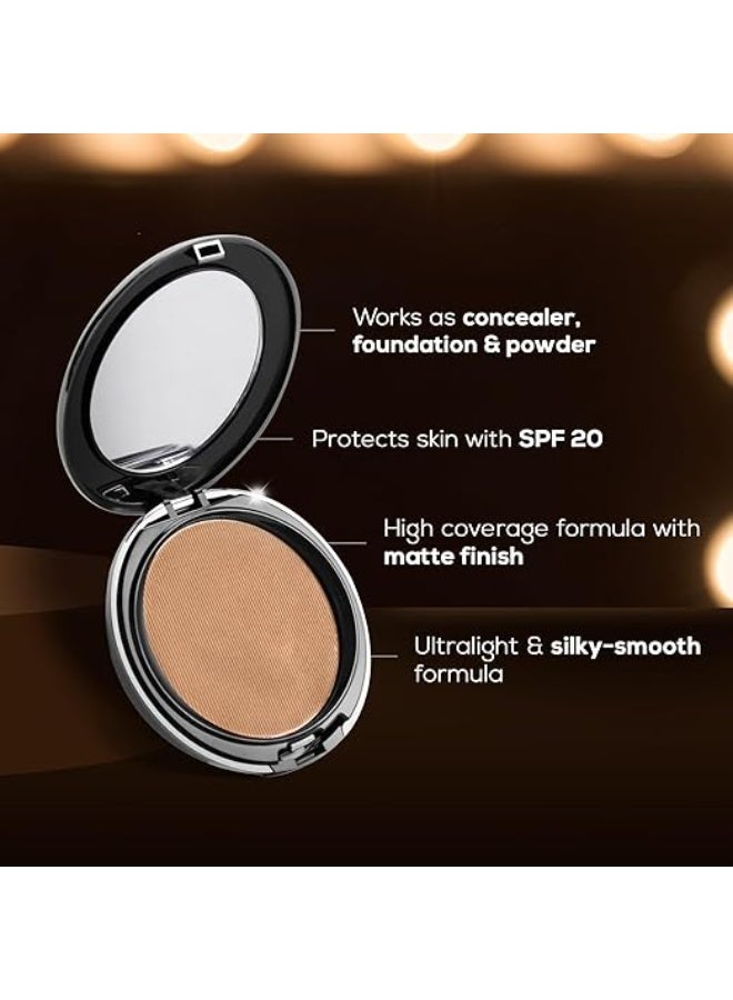 رينيه أول بيج برو إتش دي 3 في 1، بودرة مضغوطة، خافي عيوب، كريم أساس - لون لوزي، عامل حماية من الشمس 20، لمسة نهائية مطفية، تغطية عالية، خفيف للغاية وناعم كالحرير، غني بفيتامين E وC والصبار - 9 جرام. - Image 3